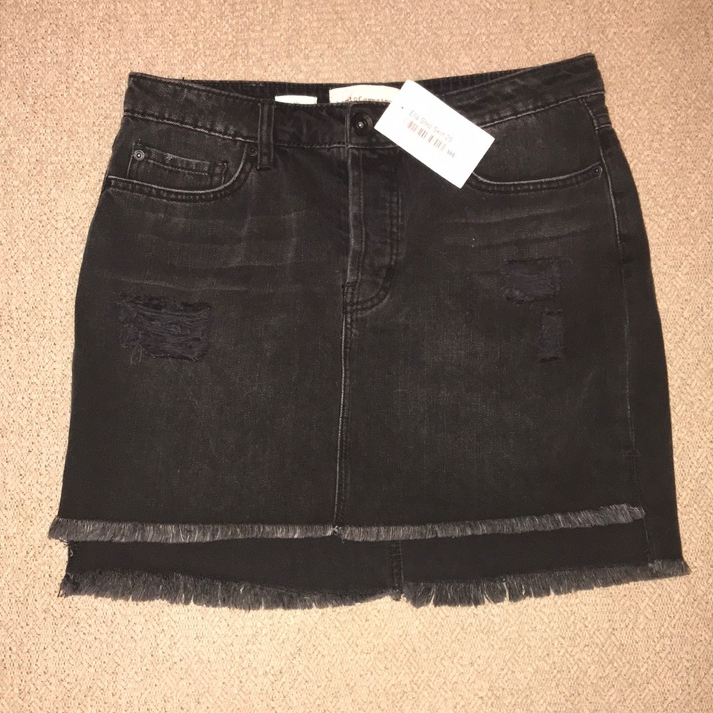 Band of Gypsies Black Denim Ella Step Skirt 29”